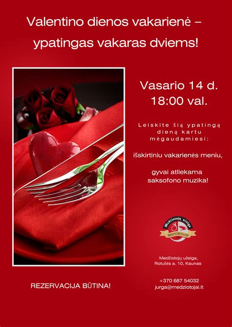 Romantiška Valentino dienos vakarienė
