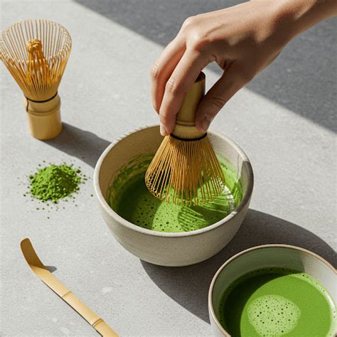Matcha arbatos paruošimas
