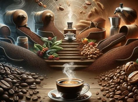 Kavos pupelių ir kavos puodelio nuotrauka