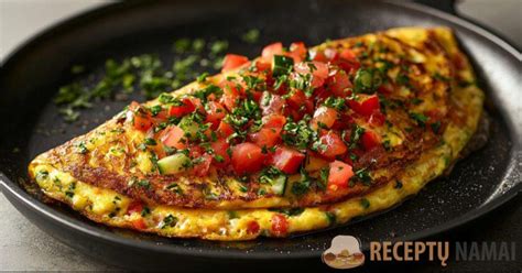 Paruoštas omletas su daržovėmis