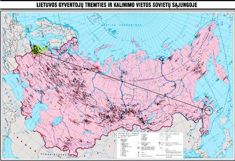 Lietuvos gyventojų tremties žemėlapis ir maršrutai į Sibirą