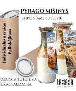 Dovanų rinkinys pyrago mišiniui stiklainyje