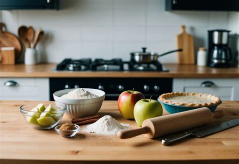 stalas su paruoštais ingredientais sausainiams kepti