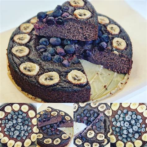 Drėgnas šokoladinis keksas su bananais ir avietėmis