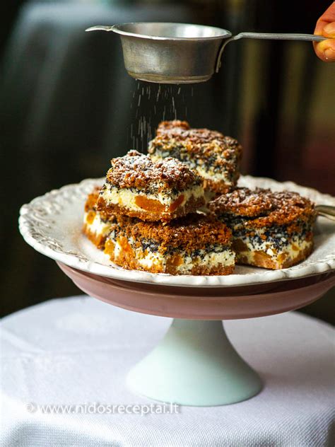 Patobulintas varškės pyragas su abrikosais, kakava ir aguonomis