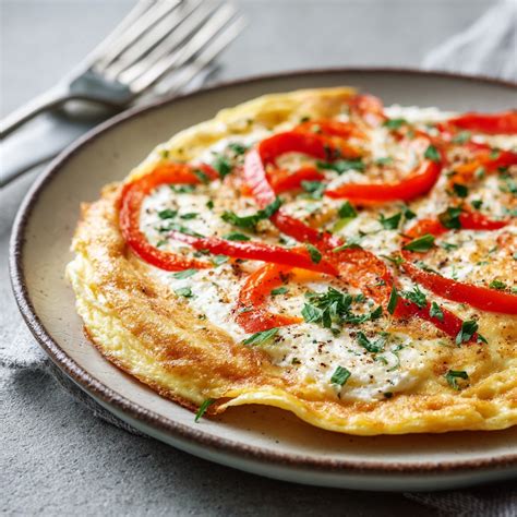 Paprastas omletas su pomidorais ir paprika keptuvėje