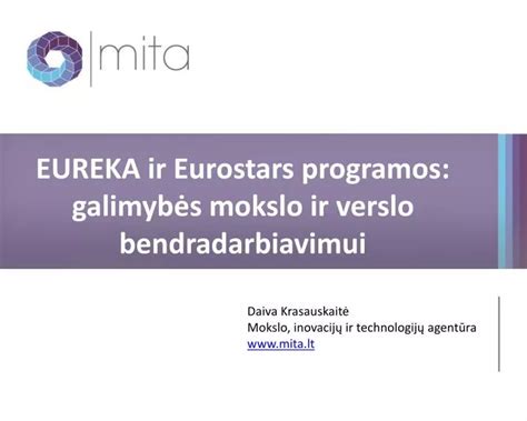 Eurostars programos logo ir esminės gairės