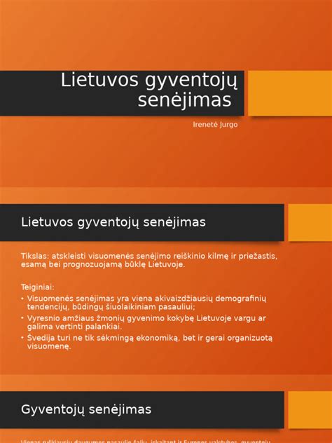 Lietuvos demografinė padėtis ir gyventojų senėjimas