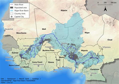 Niger River basin map