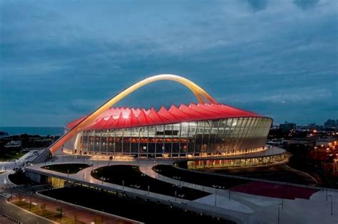 Durbano miesto panorama su Moses Mabhida stadionu