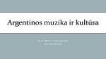 Argentinos kraštovaizdis ir kultūra
