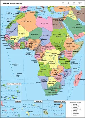 Šiaurės Afrikos regiono žemėlapis