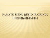 Rūsio grindų ir sienų hidroizoliacijos procesas