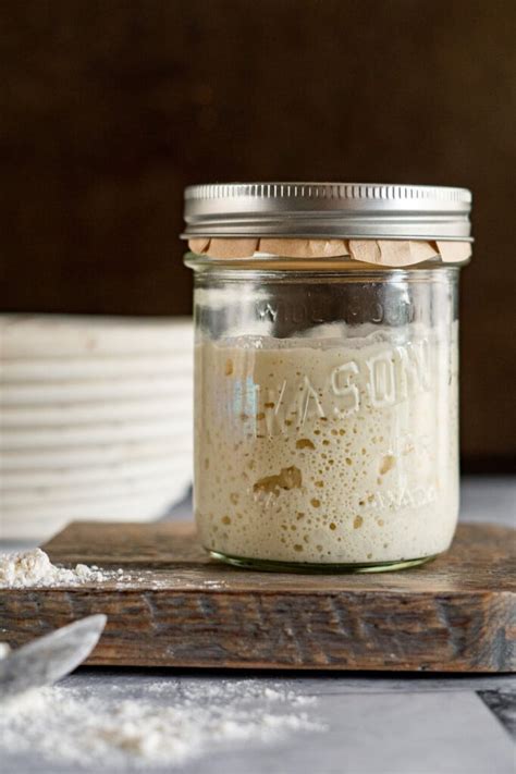 Sourdough starter in a jar