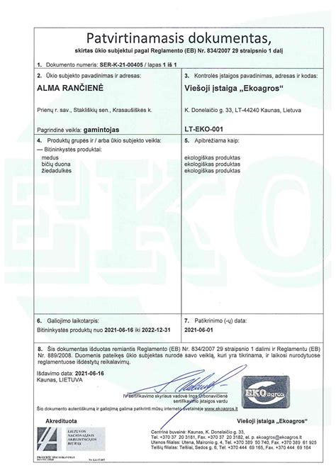 Ekologiškų produktų sertifikatas