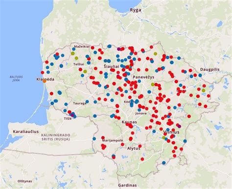 Kauno Žaliakalnio žemėlapis su pažymėtais kultūros paveldo objektais