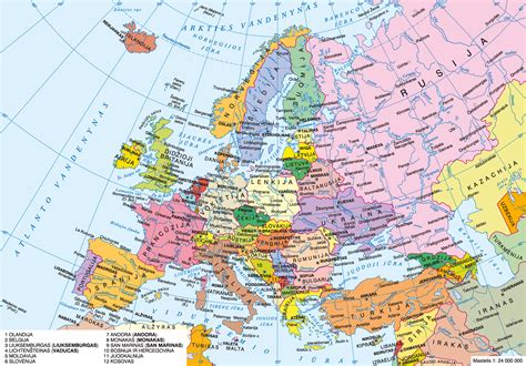 Istorinis žemėlapis su Rytų Europos šalimis