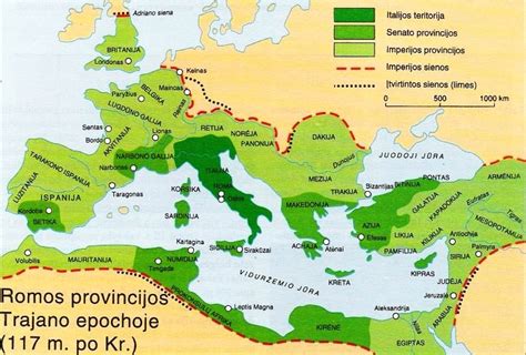 Senovės Romos imperijos žemėlapis, pabrėžiant pagrindinius pramogų centrus.
