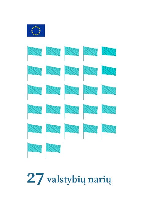 Europos Sąjungos vėliavos ir Emmanuelio Macrono portretas