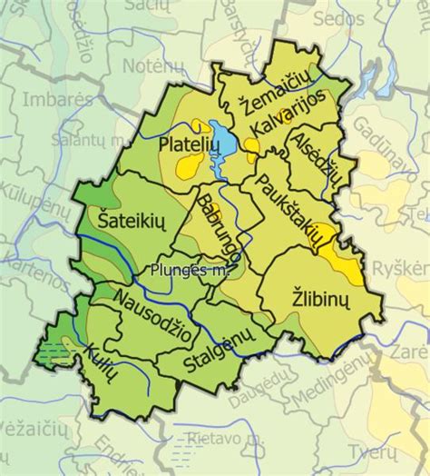 Plungės rajono aukščio žemėlapis