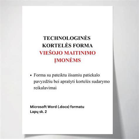 Pavyzdiniai valgiaraščiai ir technologinės kortelės viešajam maitinimui
