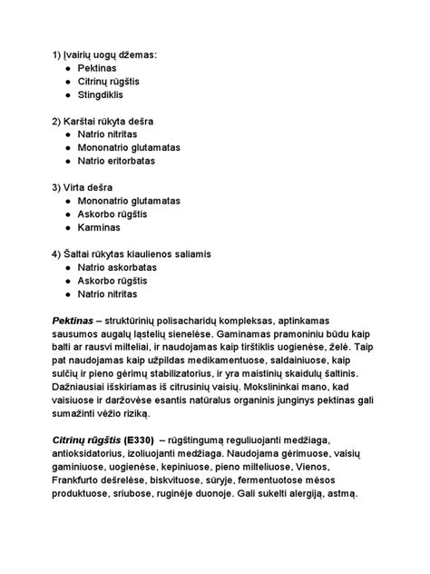Maisto priedų poveikis konditerijos gaminiams