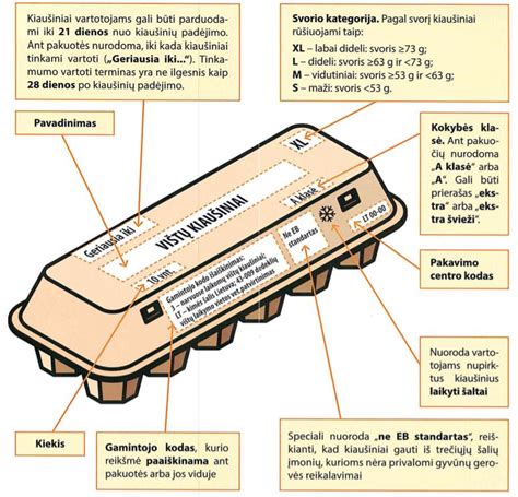 Kiaušinių ženklinimas ir informacija apie vištų laikymo sąlygas