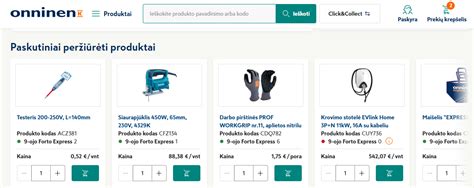 Elektroninės parduotuvės tinklalapis su kepimo rankovių pasiūlymais