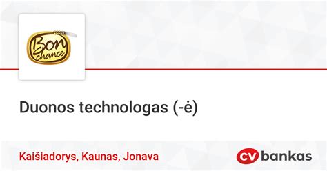 Duonos technologas darbe