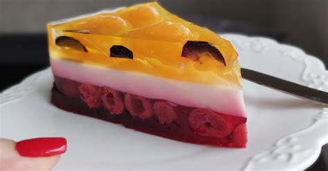 Schematiškas klasikinis jogurtinio želė torto su apelsinais receptas