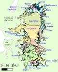 Patagonijos ledo lauko apžvalgos žemėlapis