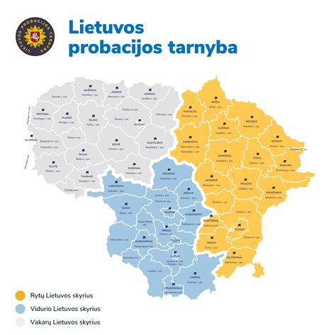 Lietuvos probacijos tarnybos buveinės žemėlapis