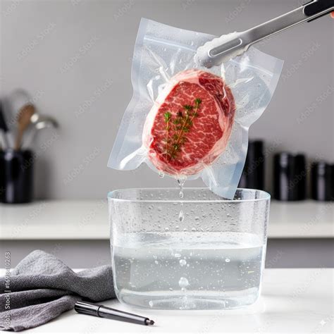 Sous Vide gaminimo proceso iliustracija