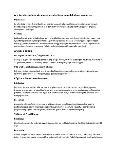 Anglies alotropinės atmainos schema