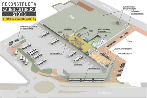 Kauno autobusų stoties apylinkių žemėlapis su pažymėtomis kepyklėlėmis