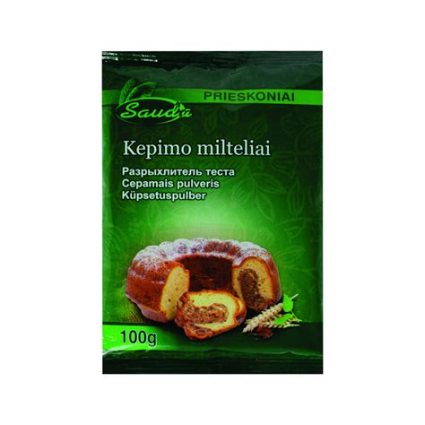 Sandariai uždaryti kepimo milteliai stiklainyje