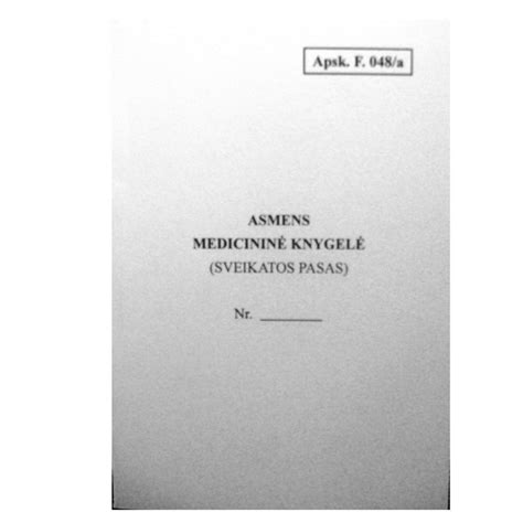 Asmens medicininė knygelė darbui