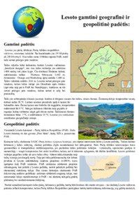 Lesoto Karalystės geografija ir aukštis virš jūros lygio