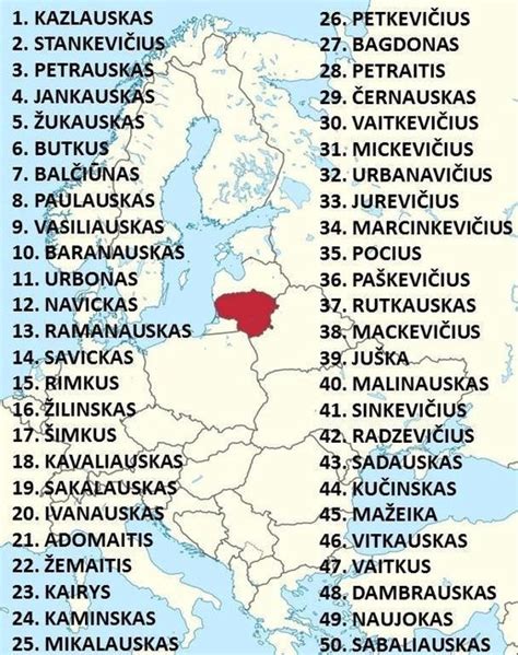 Lietuviškų pavardžių geografinis pasiskirstymas Lenkijoje