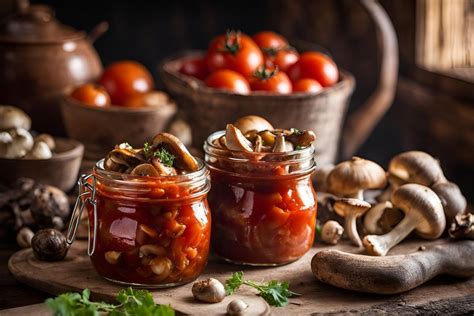 Marinuotų grybų su svogūnais ir pomidorų padažu ingredientai