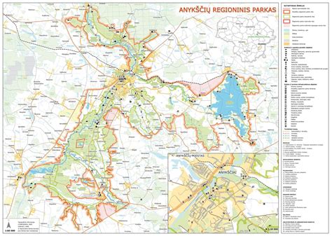 Anykščių regioninio parko nakvynės vietų žemėlapis
