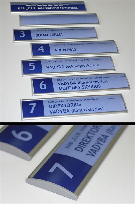 Informacinės durų lentelės biure