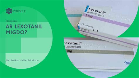 Lexotanil tabletes ir pakuote