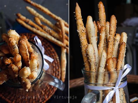 Traškios ruginės duonos lazdelės su sėklomis