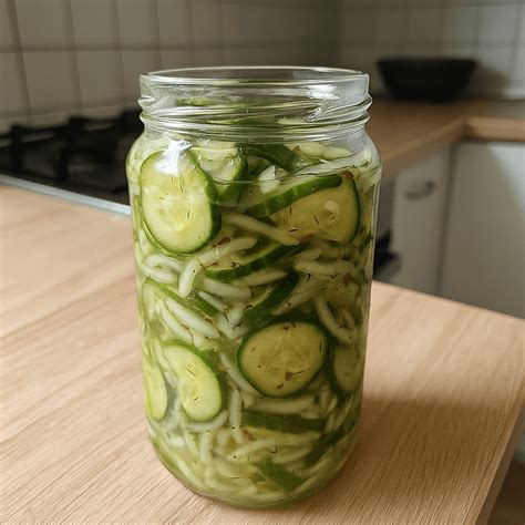 Agurkų salotos stiklainiuose