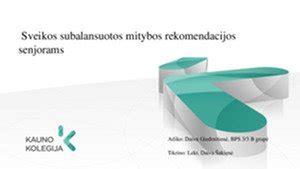 Mitybos rekomendacijos senjorams