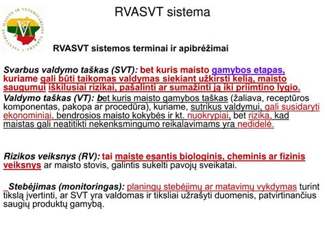 RVASVT sistemos schema