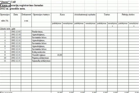 Kasos veiklos schema