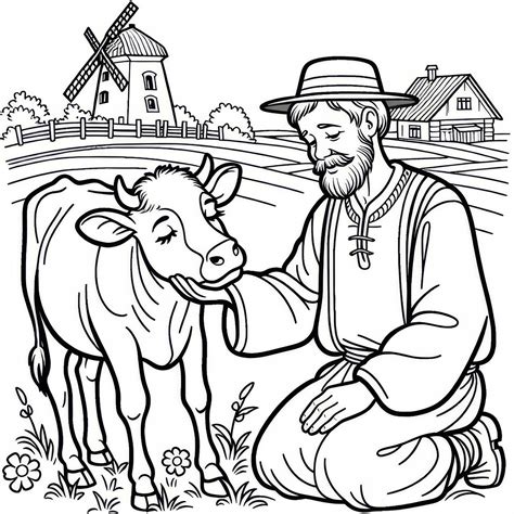 Ūkininkas rūpinasi gyvūnais