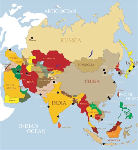 Pietų Azijos žemėlapis su mėlynosios antilopės paplitimo teritorija